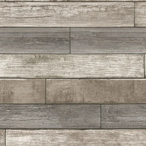 Stock/Brewster NU1690 Taupe Grey Reclaimed Wood Plank Peel & Stick Wallpaper
