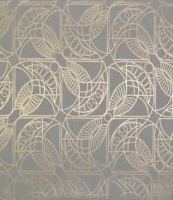 York/AV NW3525 Cartouche Grey/Gold Wallpaper