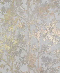 York/AV NW3583 Shimmering Foliage White/Gold Wallpaper