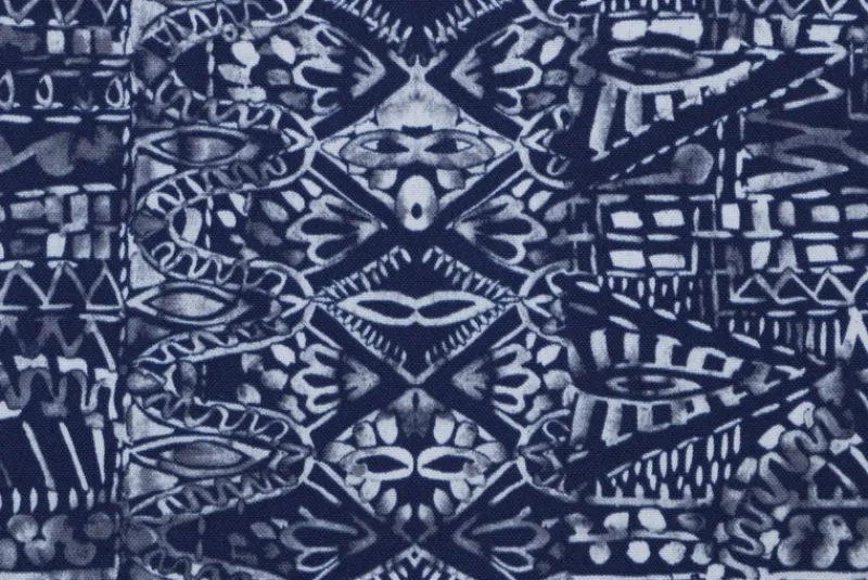 Tempo OD Terrasol Global Patchwork Indigo Fabric