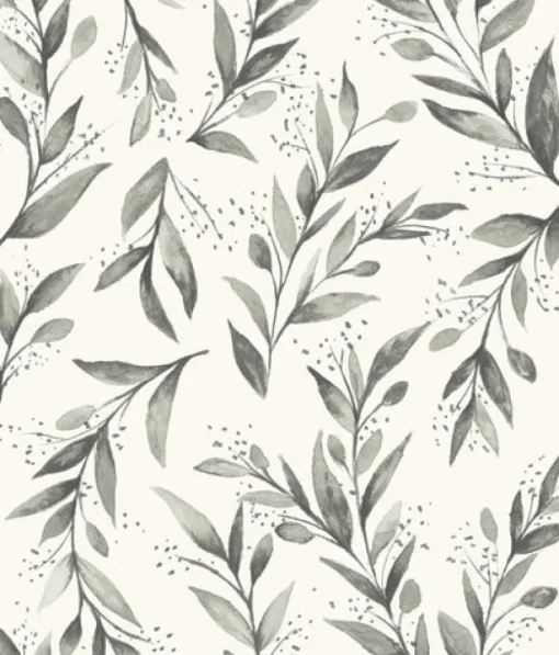 York Olive Branch Charcoal Magnolia Home Vol. II Wallpaper