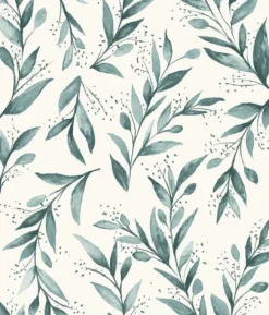 York Olive Branch Weekends (Teal) Magnolia Home Vol. II Wallpaper