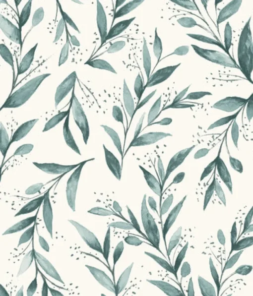 York Olive Branch Weekends (Teal) Magnolia Home Vol. II Wallpaper