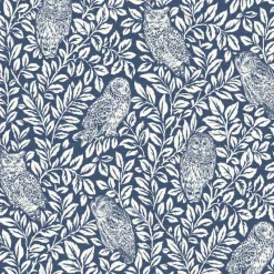 Brewster Parliament Navy Owl Wallpaper