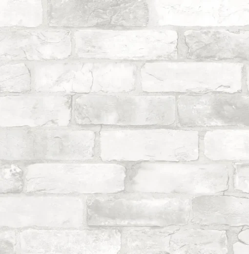 Brewster/ASP Reclaimed Bricks White Rustic Wallpaper