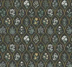 York RI5133 Black/Cream Hawthorne Wallpaper