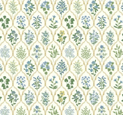 York RI5132 Blue/Green Hawthorne Wallpaper