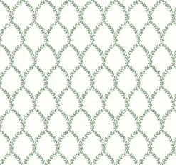 York RI5178 Green/White Laurel Wallpaper