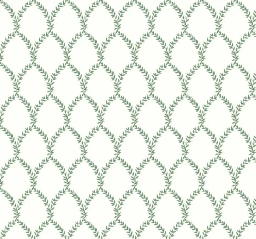 York RI5178 Green/White Laurel Wallpaper