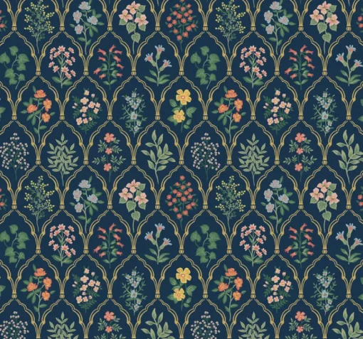 York RI5129 Navy Hawthorne Wallpaper