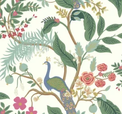 York RI5174 Periwinkle Peacock Wallpaper