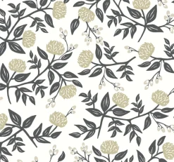 York RI5150 White/Black Peonies Wallpaper