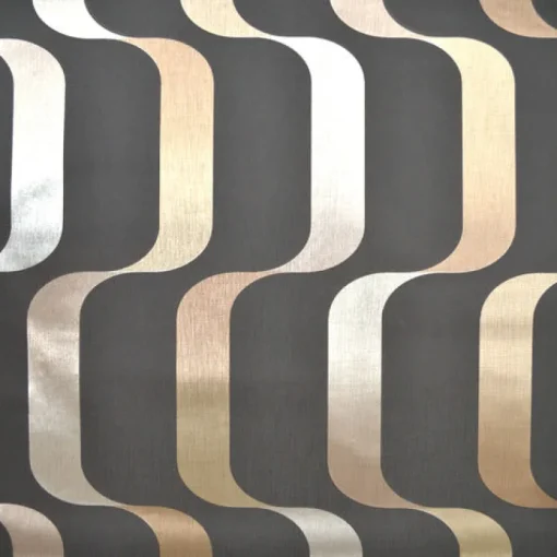 York Ribbon Black Taupe Wallpaper