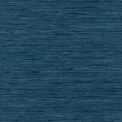 Stock/York/Roomates RMK11314WP Blue Faux Grasscloth Peel & Stick Wallpaper