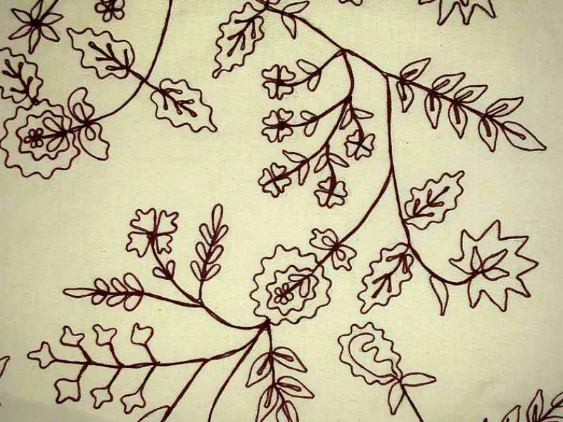 Laura Kiran Romantic Vine Red Fabric