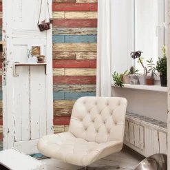 Brewster/ASP Scrap Wood Red Weathered Texture Wallpaper