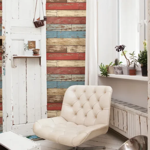 Brewster/ASP Scrap Wood Red Weathered Texture Wallpaper