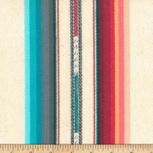 Laura Kiran Silver City Stripe Cream Multi Fabric
