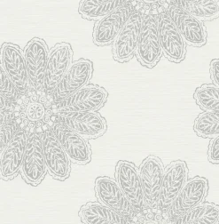 Brewster/ASP Sol Light Grey Medallion Wallpaper
