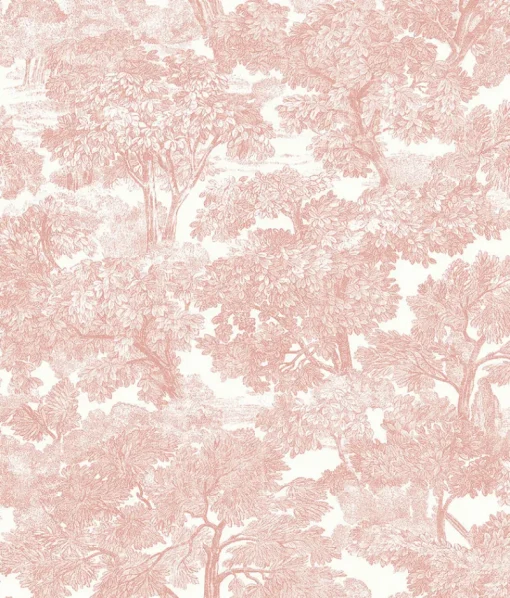 Brewster Spinney Rose Toile Wallpaper