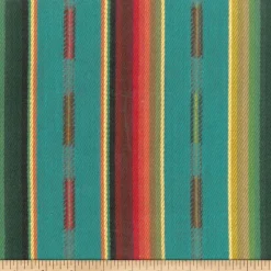 Laura Kiran Sundance Stripe Turquoise Multi Fabric