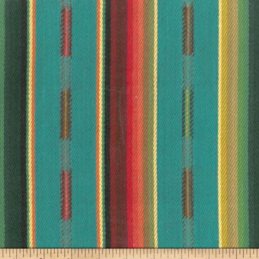 Laura Kiran Sundance Stripe Turquoise Multi Fabric