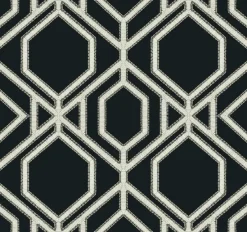 York TC2637 Black White Sawgrass Trellis Wallpaper