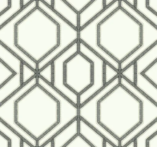 York TC2632 White Gray Sawgrass Trellis Wallpaper