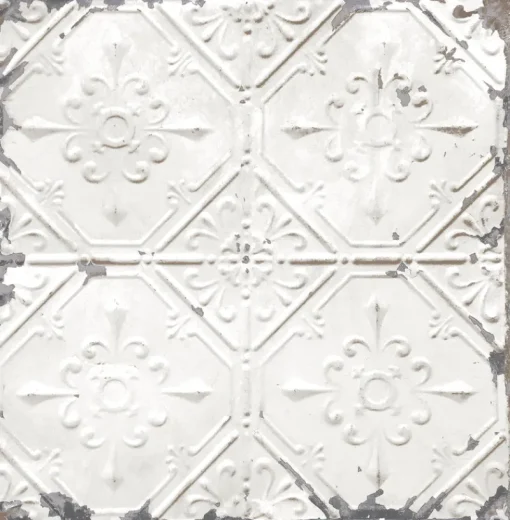 Brewster/ASP Tin Ceiling White Distressed Tiles Wallpaper