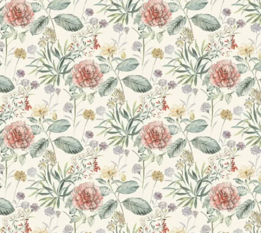 York TL1919 Coral Midsummer Floral Wallpaper