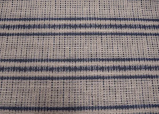 Stock/Crypton Mills Ume Indigo Crypton Geometric Ikat Stripe Fabric