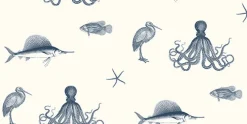 Brewster Ventura Navy Sea Creature Wallpaper