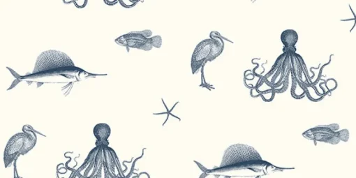 Brewster Ventura Navy Sea Creature Wallpaper
