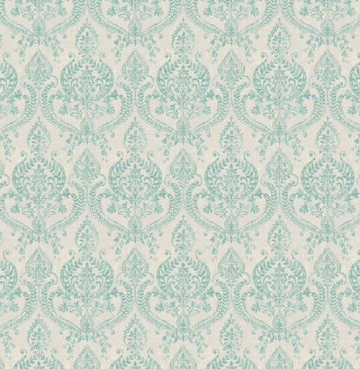 Brewster/ASP Waverly Turquoise Petite Damask Wallpaper