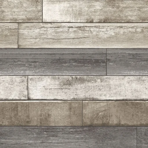 Brewster/ASP Weathered Plank Grey Wood Texture Wallpaper