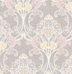 Brewster/ASP Willow Pink Nouveau Floral Wallpaper