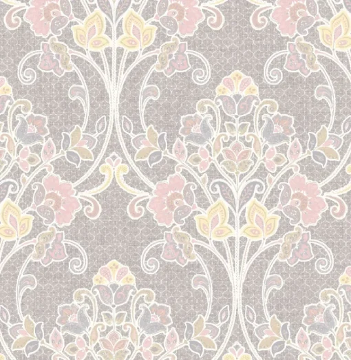 Brewster/ASP Willow Pink Nouveau Floral Wallpaper