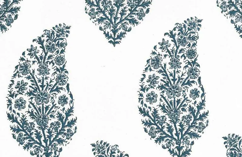 Laura Kiran Zahara Print Dutch Blue Fabric