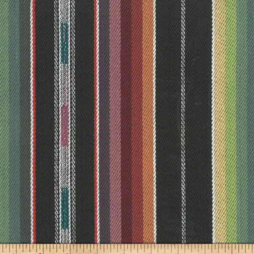 Laura Kiran Zuni Stripe Black Multi Fabric